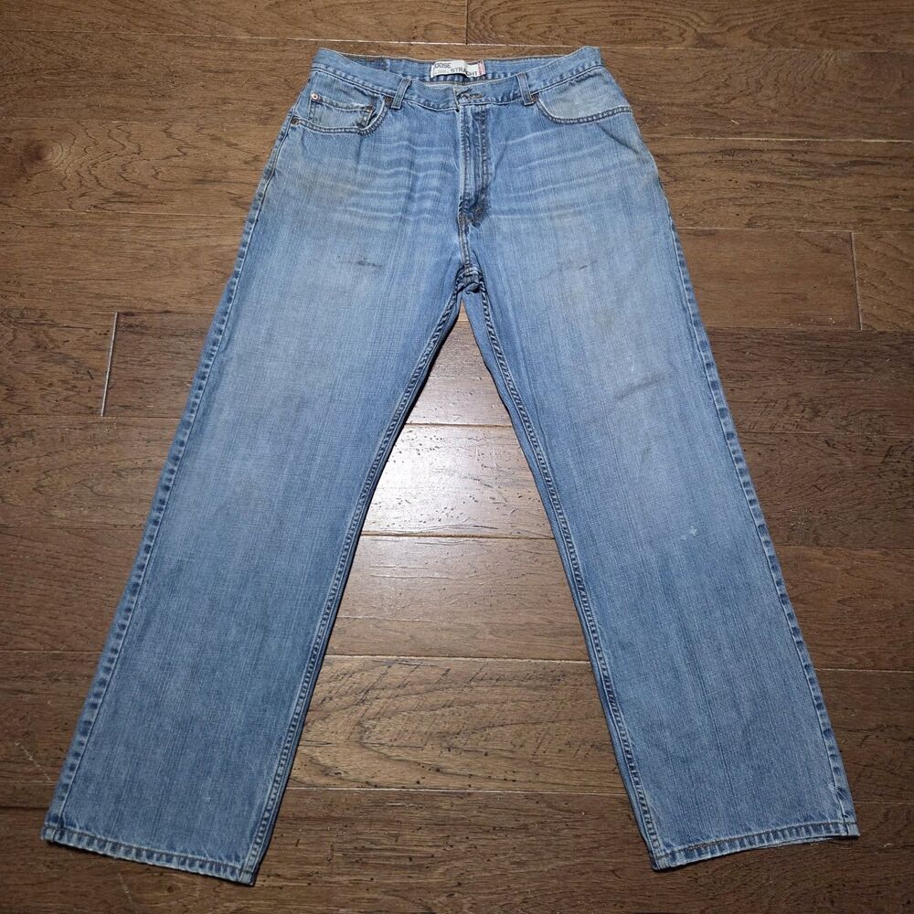 VTG Levis 569 Loose Straight Baggy Denim Y2K Jeans (36x32) 36x34 Distressed